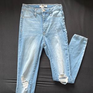 Refuge Light Wash Distressed Skinny Jeans